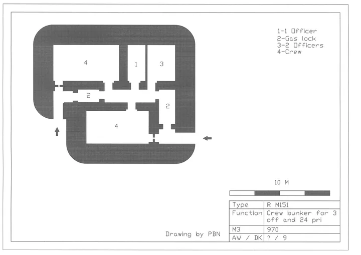 Plantegning af bunkertype m151