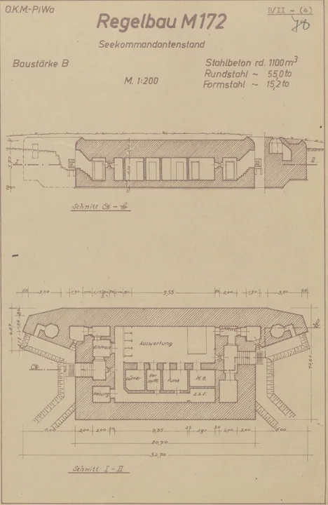 Plantegning af bunkertype m172