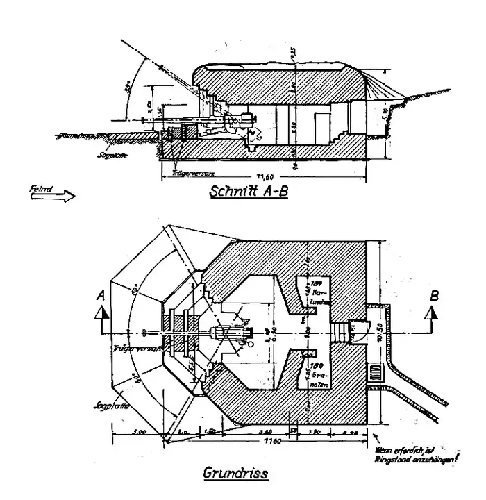 Plantegning af bunkertype 698