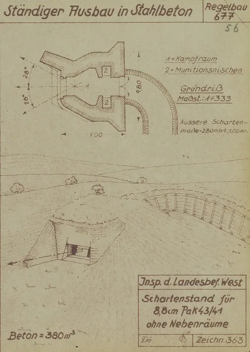 Plantegning af bunkertype 677