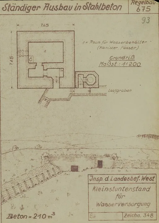 Plantegning af bunkertype 675