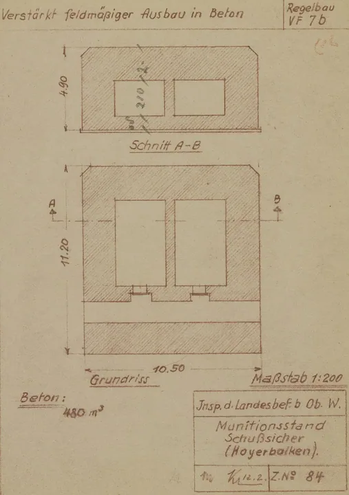 Plantegning af bunkertype vf7b