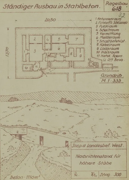 Plantegning af bunkertype 618