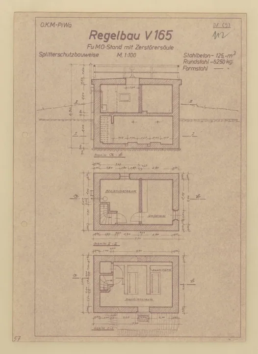 Plantegning af bunkertype v165