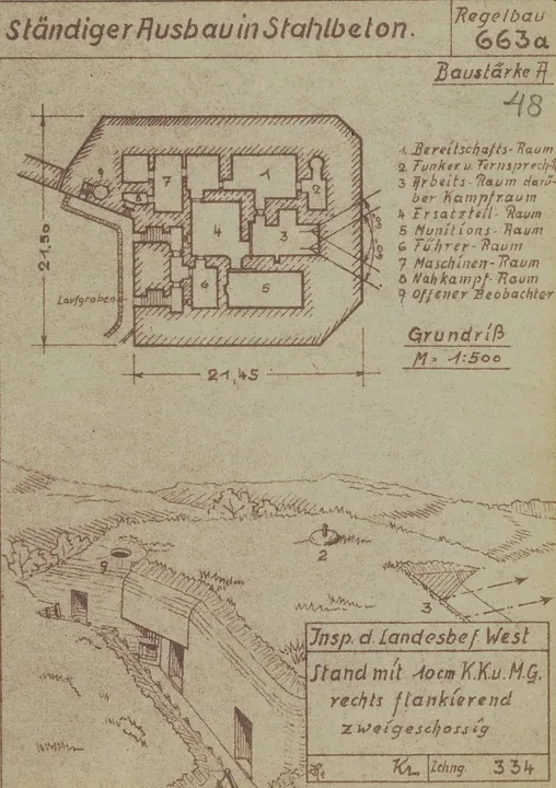 Plantegning af bunkertype 663a