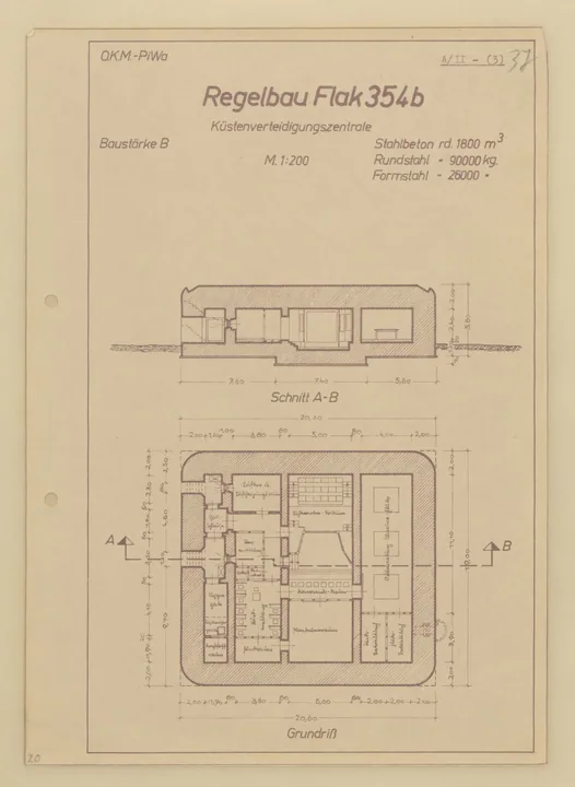Plantegning af bunkertype fl354b