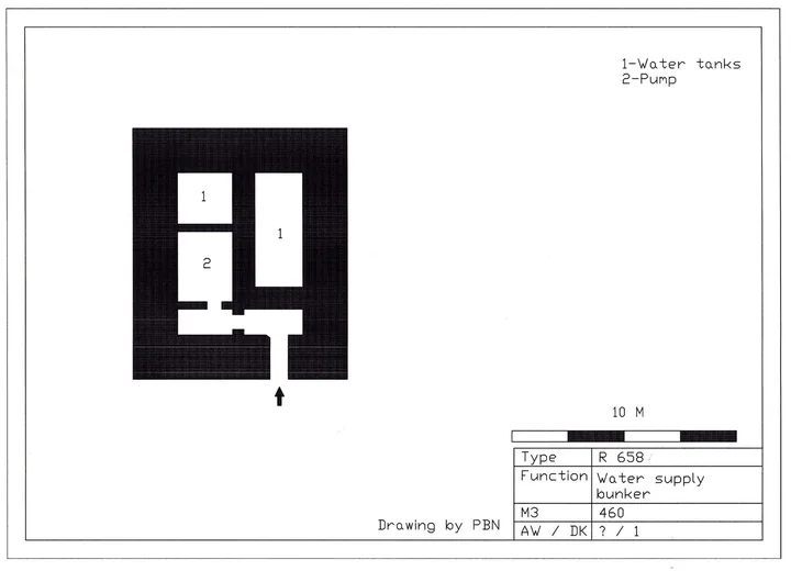 Bunkertegning af 658 – Vandforsyningsbunker