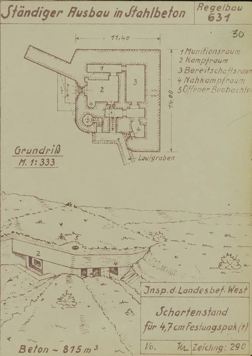 Plantegning af bunkertype 631