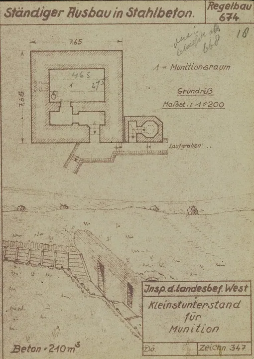Plantegning af bunkertype 674
