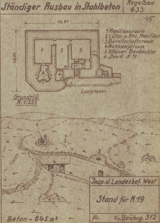 Plantegning af bunkertype 633