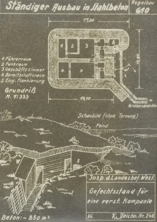 Plantegning af bunkertype 610