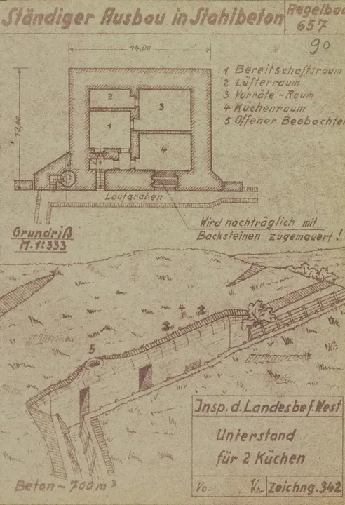 Plantegning af bunkertype 657