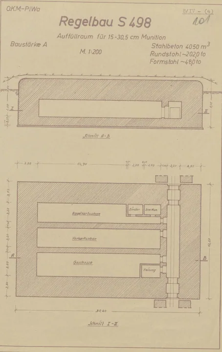 Plantegning af bunkertype s498
