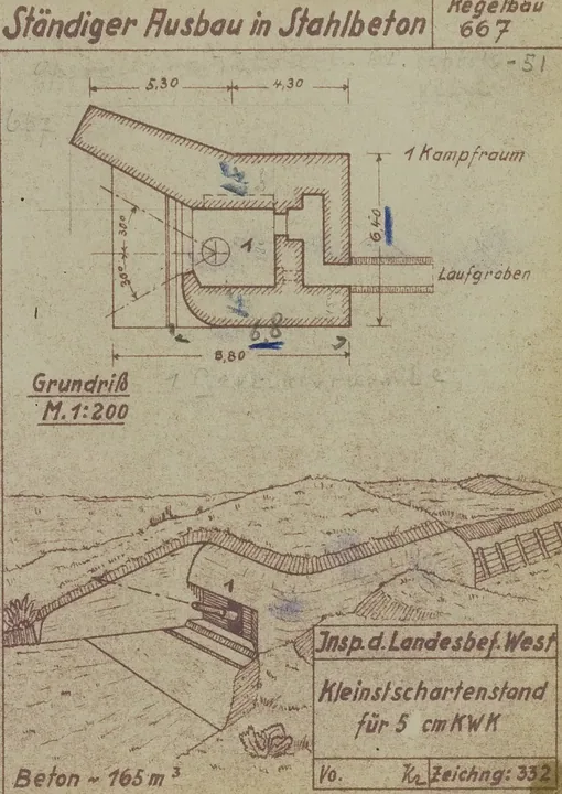 Plantegning af bunkertype 667