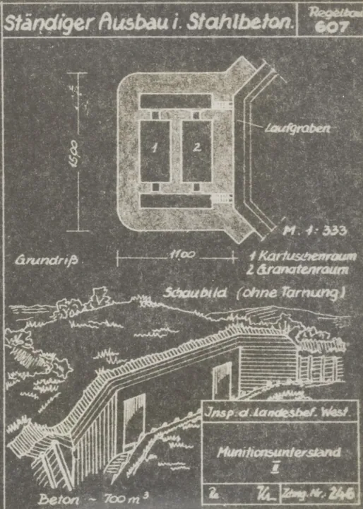 Plantegning af bunkertype 607