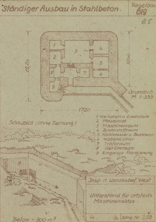 Plantegning af bunkertype 619