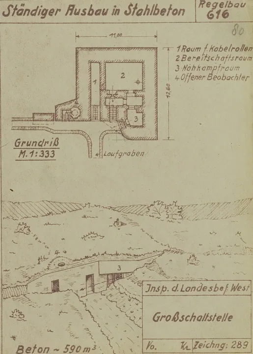Plantegning af bunkertype 616