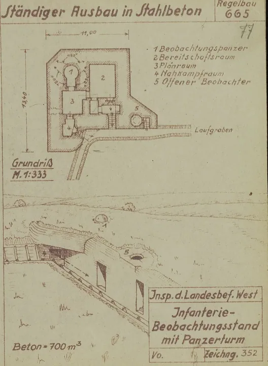 Plantegning af bunkertype 665