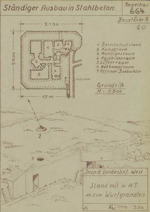 Plantegning af bunkertype 664