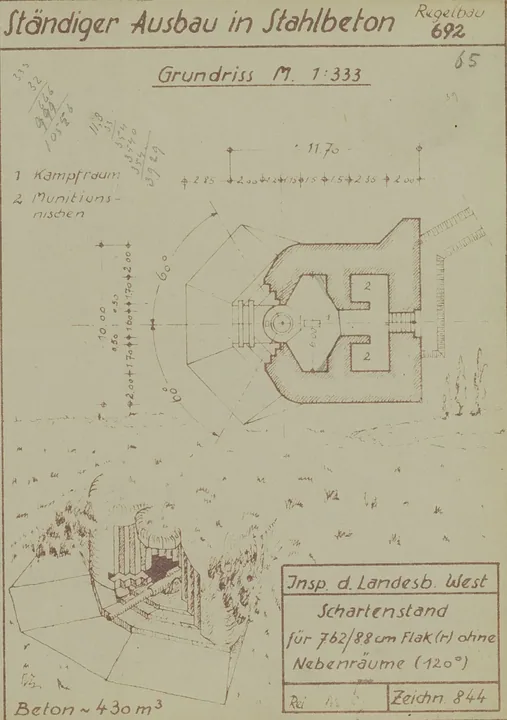 Plantegning af bunkertype 692