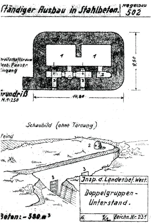 Plantegning af bunkertype 502