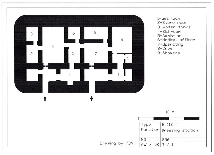 Bunkertegning af 118 – Sanitetsbunker