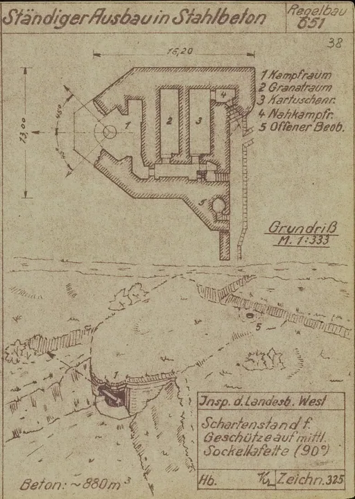 Plantegning af bunkertype 651