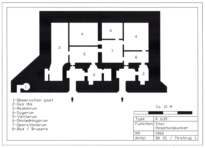 Bunkertegning af 639 – Stor sanitetsbunker