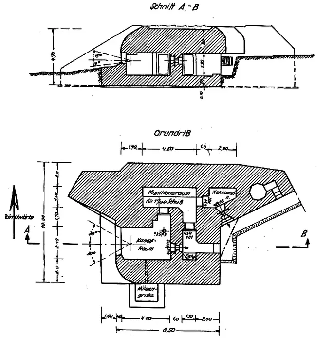 Plantegning af bunkertype 654