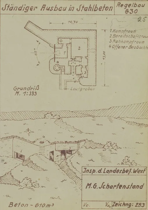 Plantegning af bunkertype 630