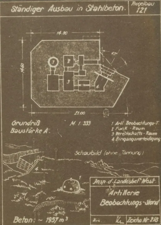 Plantegning af bunkertype 121