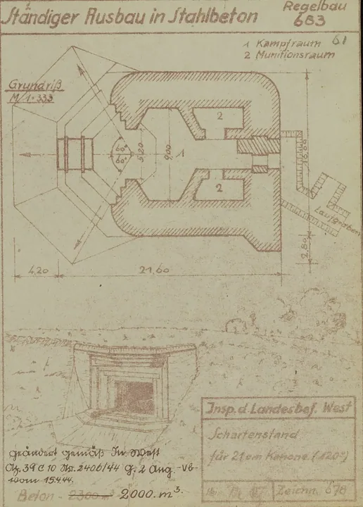 Plantegning af bunkertype 683