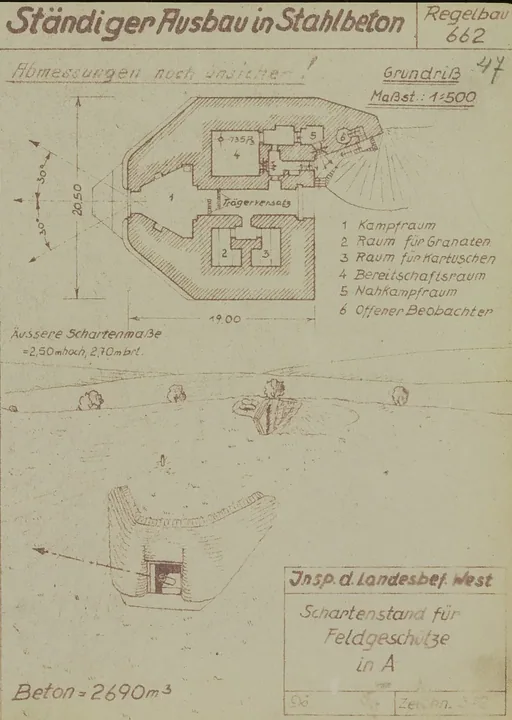 Plantegning af bunkertype 662