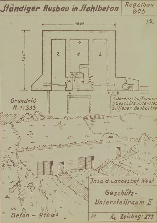 Plantegning af bunkertype 605