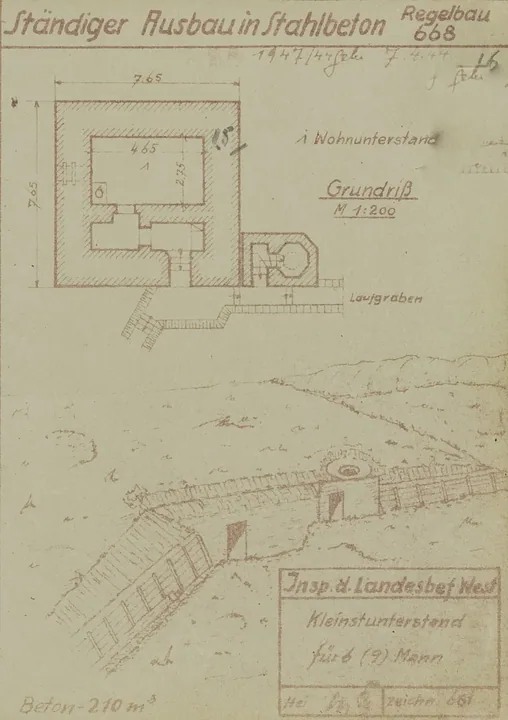 Plantegning af bunkertype 668