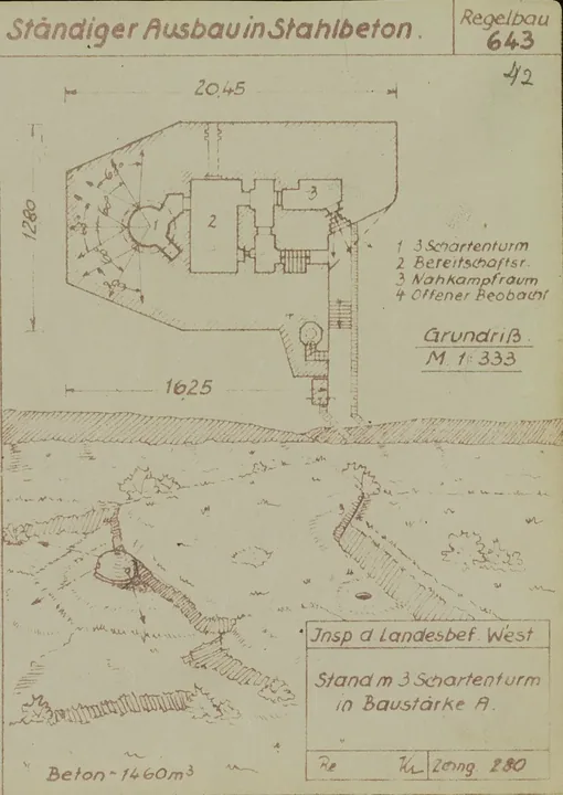 Plantegning af bunkertype 643