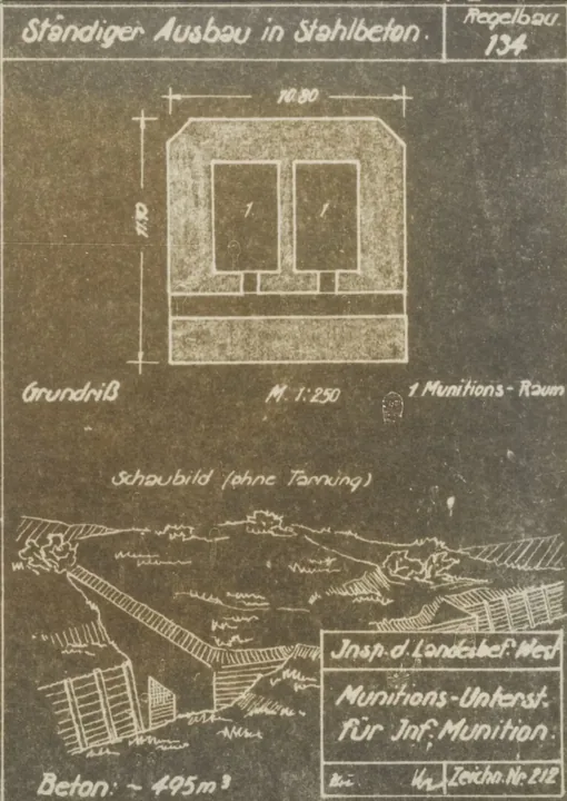 Plantegning af bunkertype 134