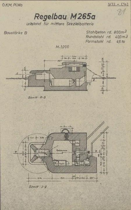 Plantegning af bunkertype m265a