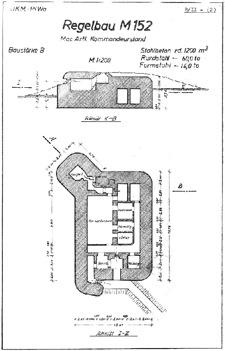 Plantegning af bunkertype m152