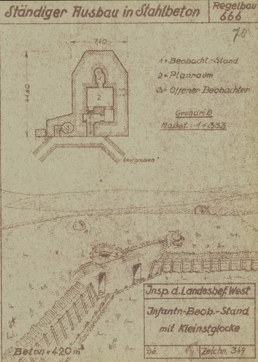 Plantegning af bunkertype 666