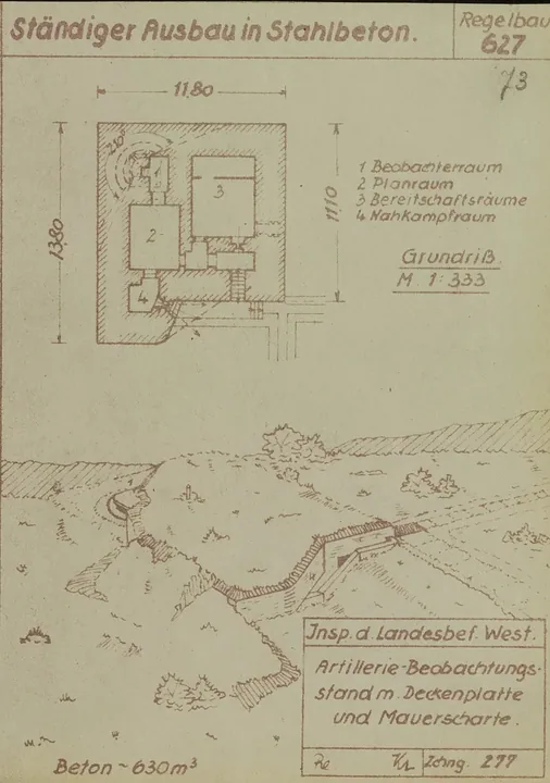 Plantegning af bunkertype 627