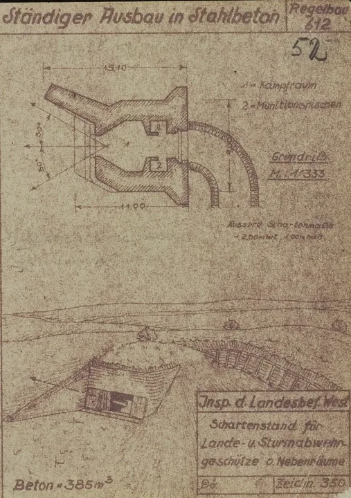 Plantegning af bunkertype 612