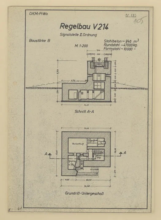 Plantegning af bunkertype v214