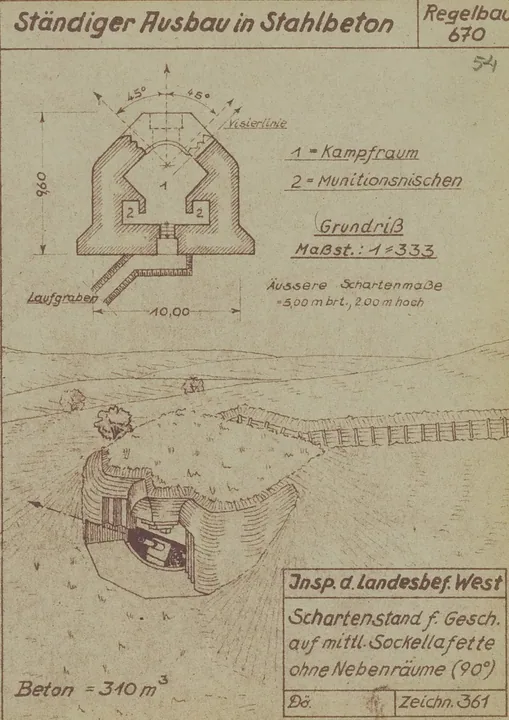Plantegning af bunkertype 670