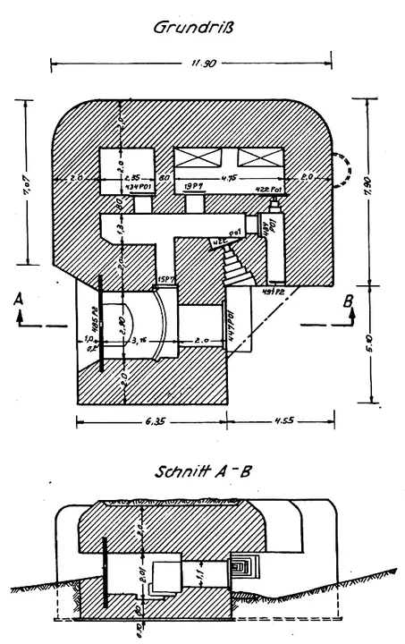 Plantegning af bunkertype 505