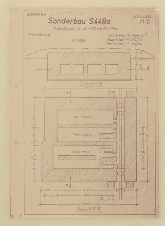Plantegning af bunkertype s448a