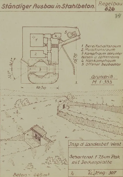 Plantegning af bunkertype 626