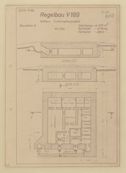 Plantegning af bunkertype v189