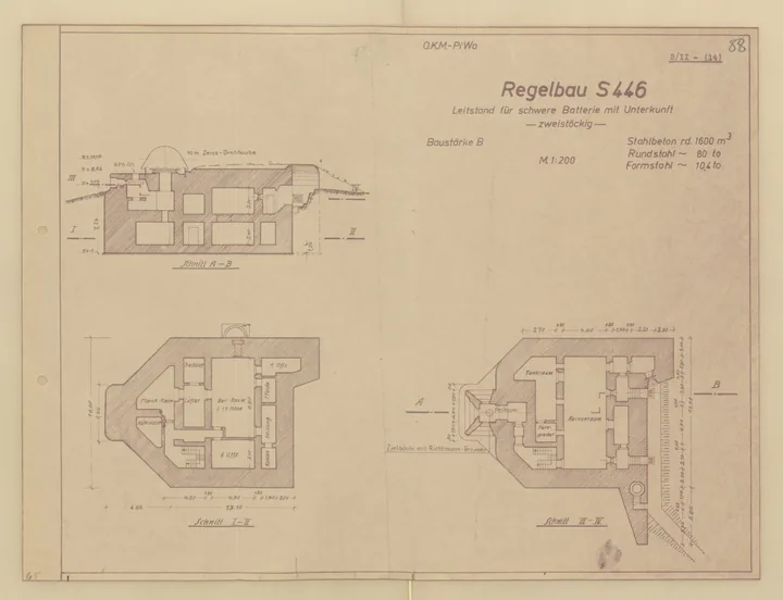 Plantegning af bunkertype s446
