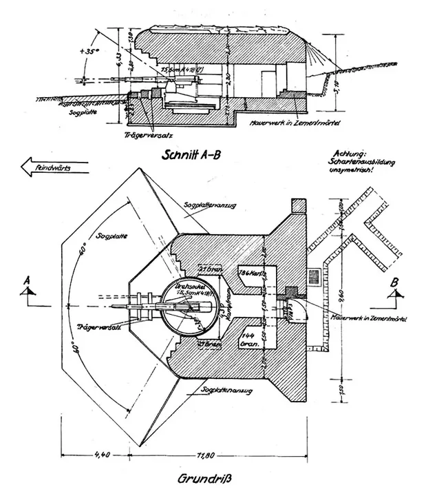 Plantegning af bunkertype 694